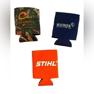 3 Country can coozies - Stihl/Camo/Blue